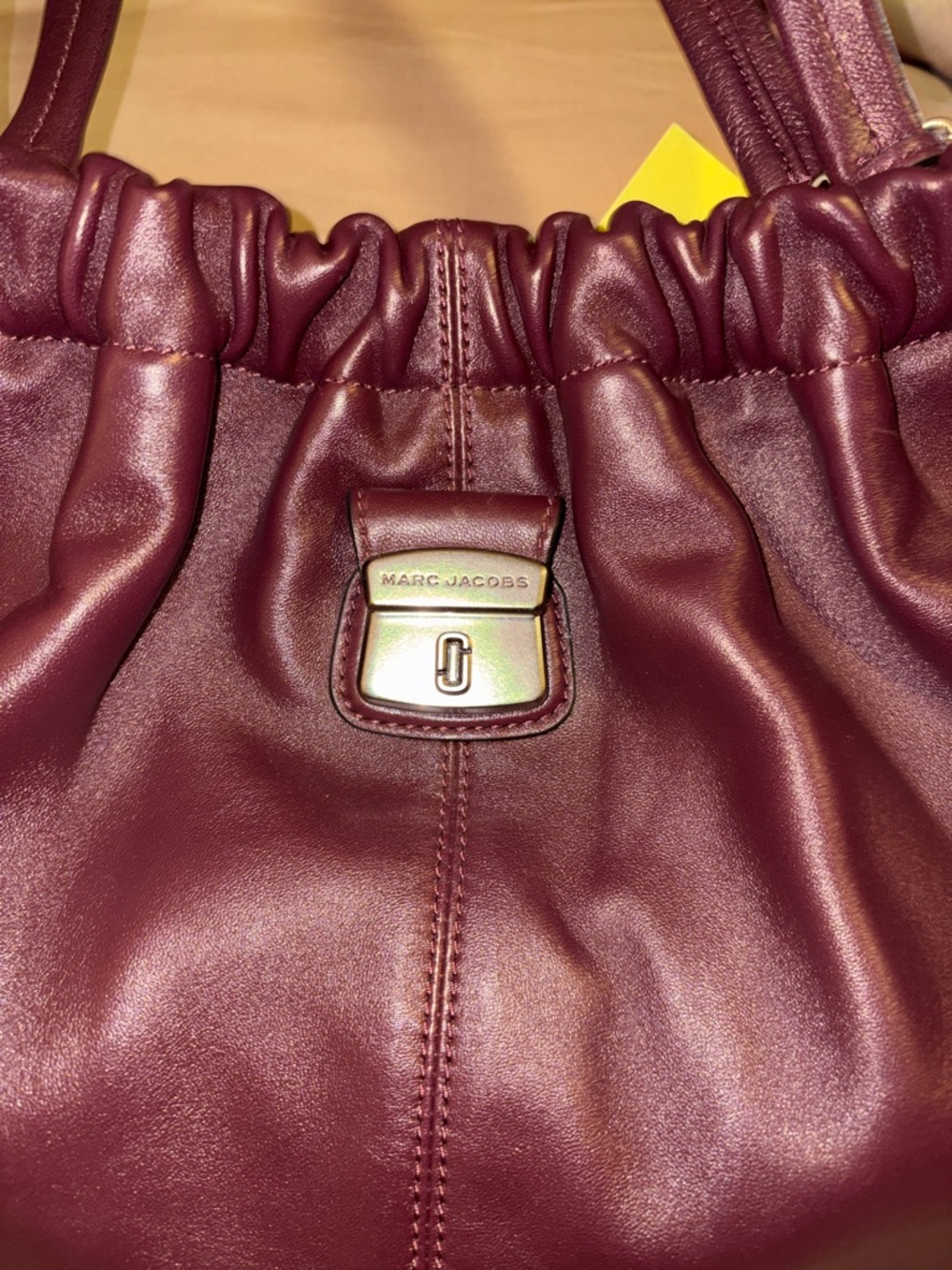 Marc Jacobs THE CRISTINA TOTE Dark Plum Leather NWY - Picture 2 of 10